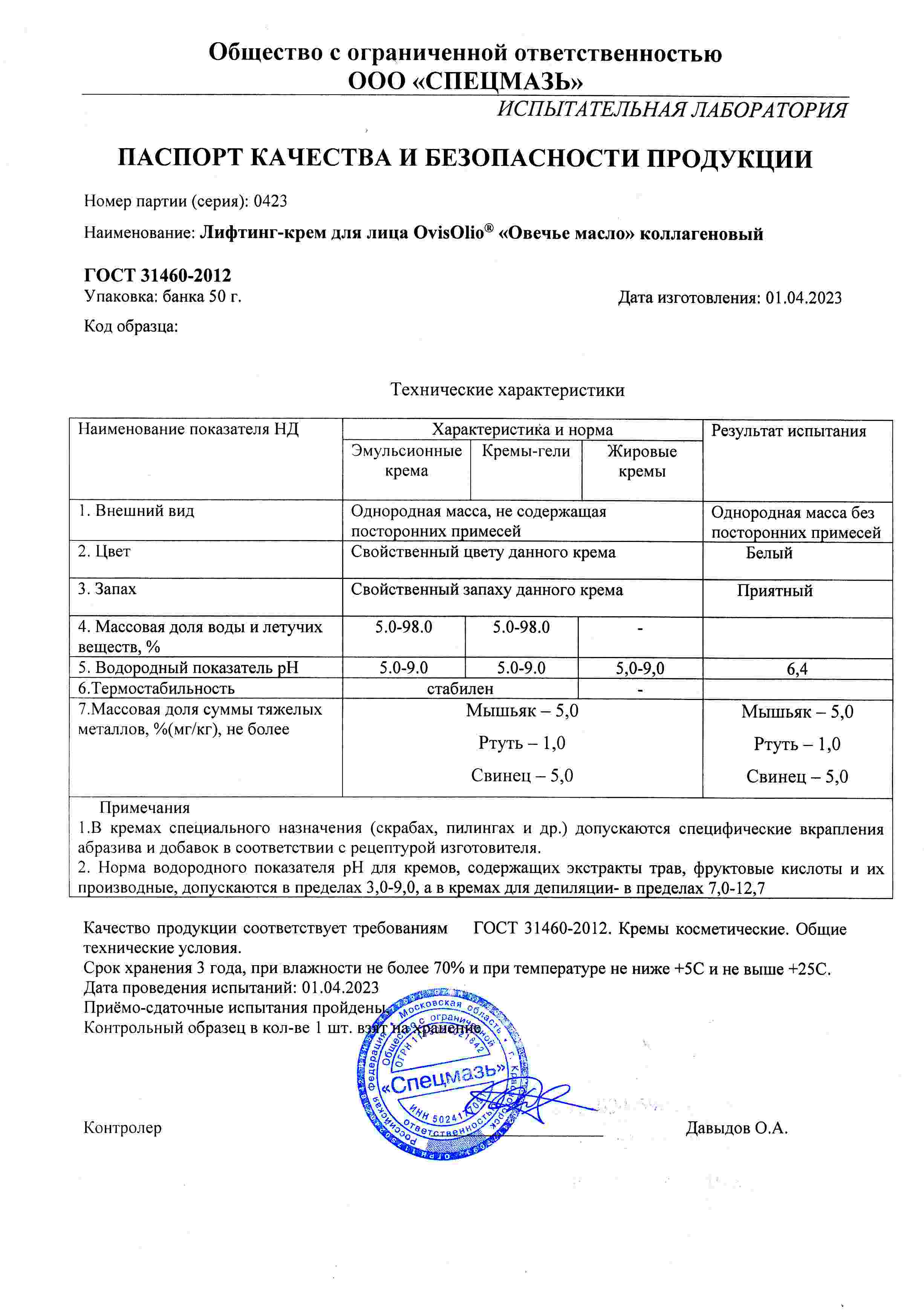 Паспорт №042023